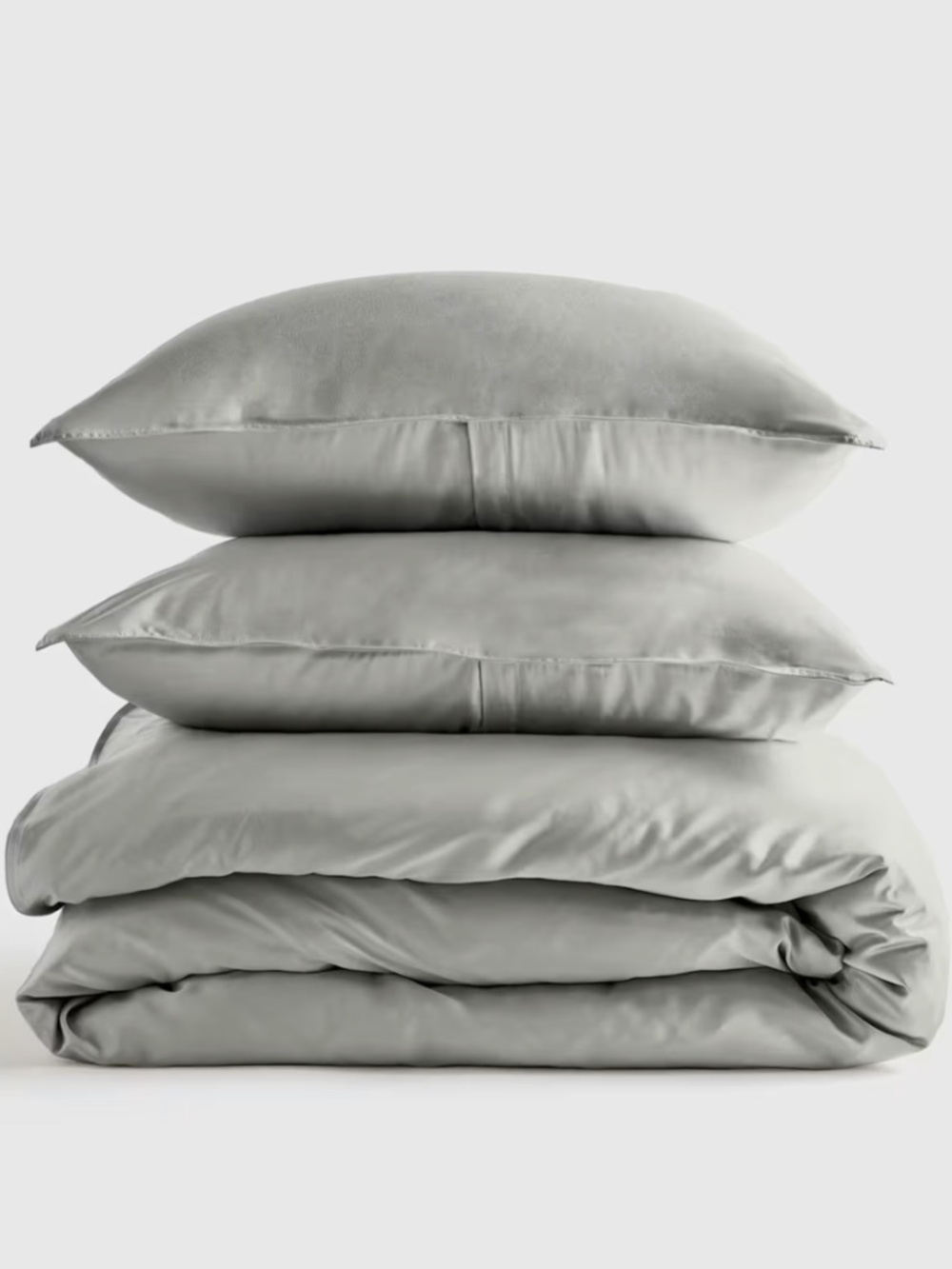Bamboo Duvet set King / Cal King Eucalyptus Light Green with two king shams